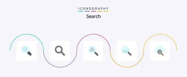 Search Flat Icon Pack Including Research Cloud Search Search Chart — Vettoriale Stock