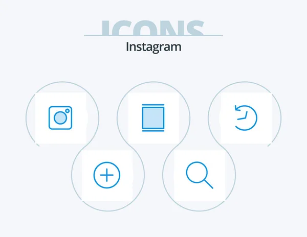 Instagram Blue Icon Pack Icon Design Logo Photo Twitter Sets — Vettoriale Stock