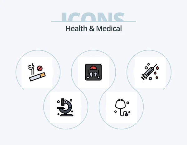 Health Medical Line Filled Icon Pack Icon Design Medical Fish — Vetor de Stock