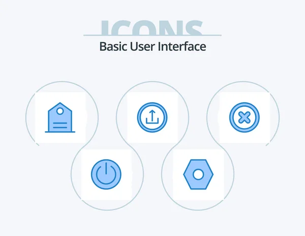 Basic Blue Icon Pack Icon Design Canceled Navigation Basic Mobile — Image vectorielle