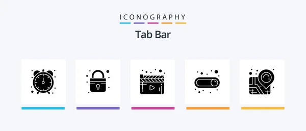 Tab Bar Glyph Icon Pack Including Pin Player Map Toggle — Stock Vector