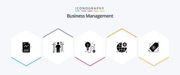 Business Management Glyph Icon Pack Including Dollar Business Business Dollar — Stok Vektör