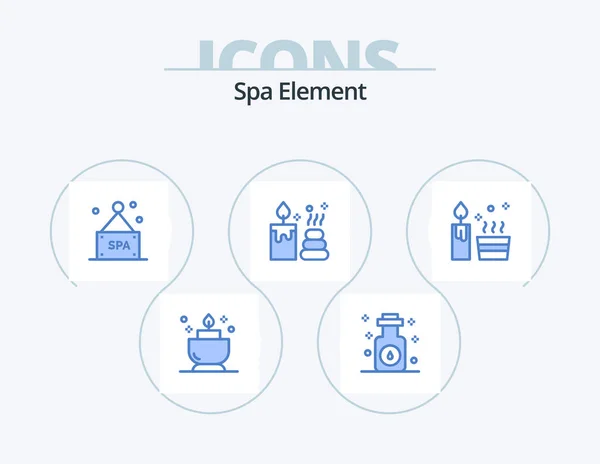 Spa Element Blue Icon Pack Icon Design Spa Spa Natural — Vector de stock
