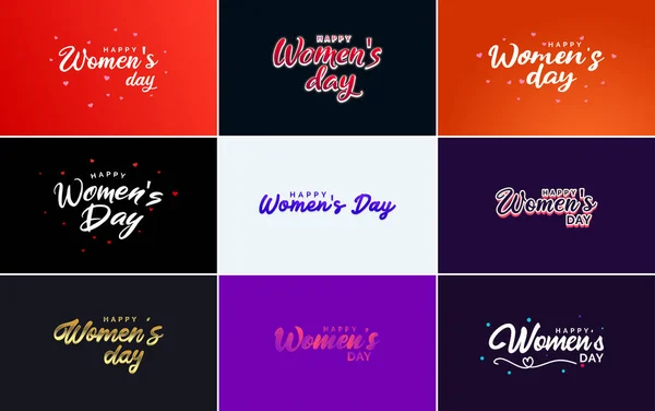 Abstract Happy Women Day Logo Woman Face Love Vector Design — Wektor stockowy