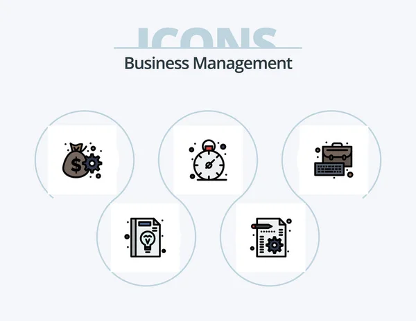 Business Management Line Filled Icon Pack Icon Design Bag Balance — Wektor stockowy