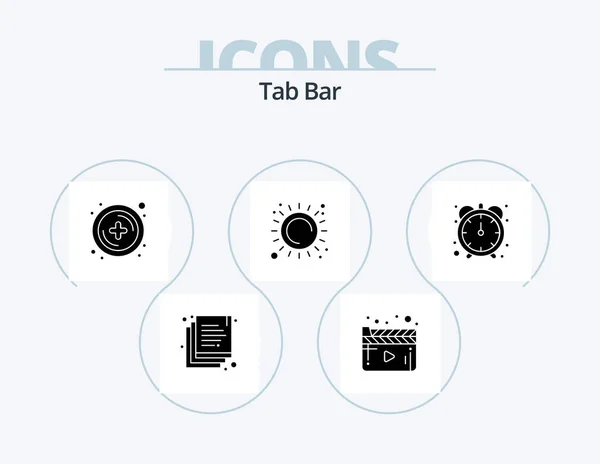 Tab Bar Glyph Icon Pack Icon Design Productivity New Efficiency — Stockvector