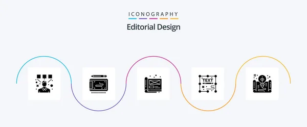 Editorial Design Glyph Icon Pack Including Write Document Art Creative — Wektor stockowy