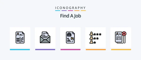 Find Job Line Filled Icon Pack Including Calendar Job Website — Stockvektor