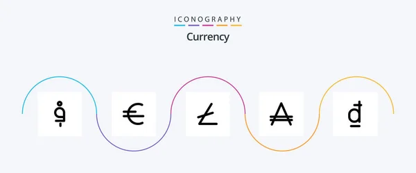 Currency Line Filled Flat Icon Pack Including Vietnamese Currency Blockchain — Stock Vector