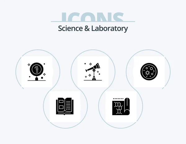Science Glyph Icon Pack Icon Design Biology Space Biology Science — Stockvector