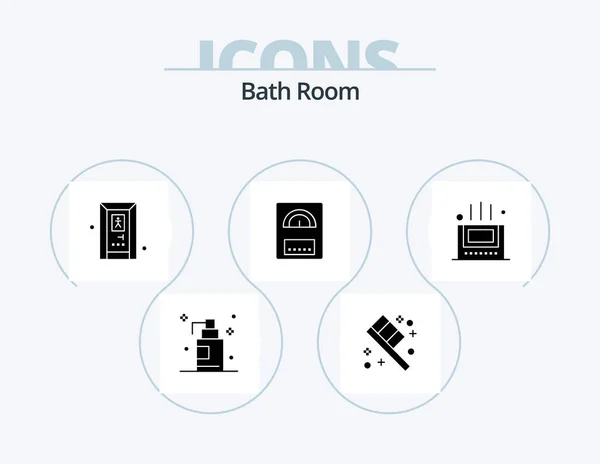 Bath Room Glyph Icon Pack Icon Design Bath Room Bath — Archivo Imágenes Vectoriales