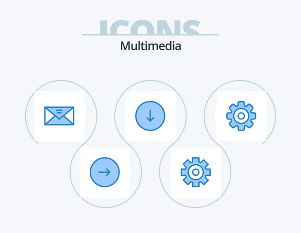 Multimedia Blue Icon Pack Icon Design Downloads Multimedia Arrow Message — Stockvektor