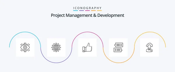 Project Management Development Line Icon Pack Including Remarks Business Appriciate — Wektor stockowy