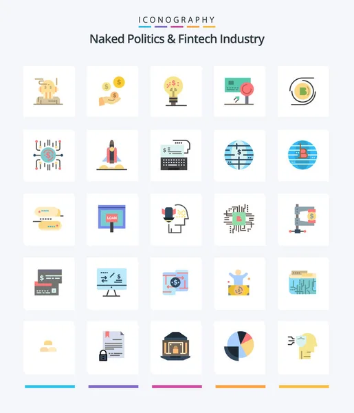 Creative Naked Politics Fintech Industry Flat Icon Pack Fraud Card — Archivo Imágenes Vectoriales