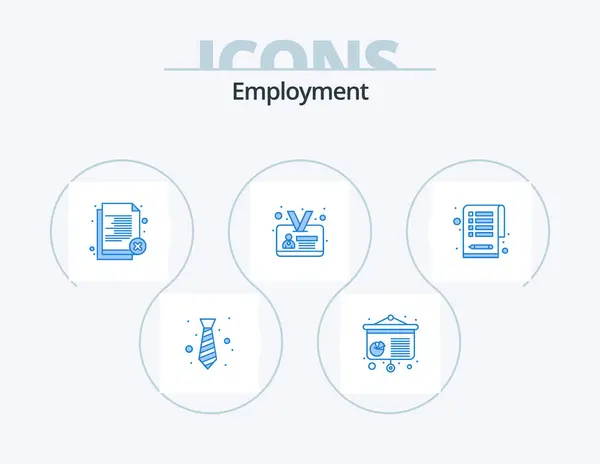Employment Blue Icon Pack Icon Design Clipboard Identity Card Delete — Vettoriale Stock