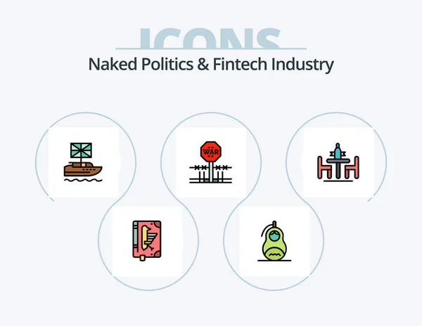 Naked Politics Fintech Industry Line Filled Icon Pack Icon Design — стоковый вектор