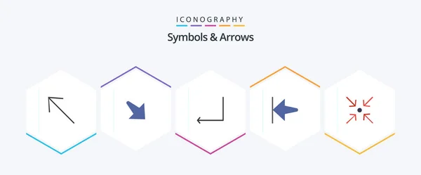 Symbols Arrows Flat Icon Pack Including Enter Expand Arrow — Stockový vektor
