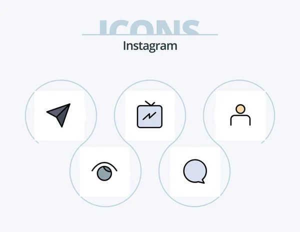 Instagram Line Filled Icon Pack Icon Design Sets Discover People — Stockový vektor