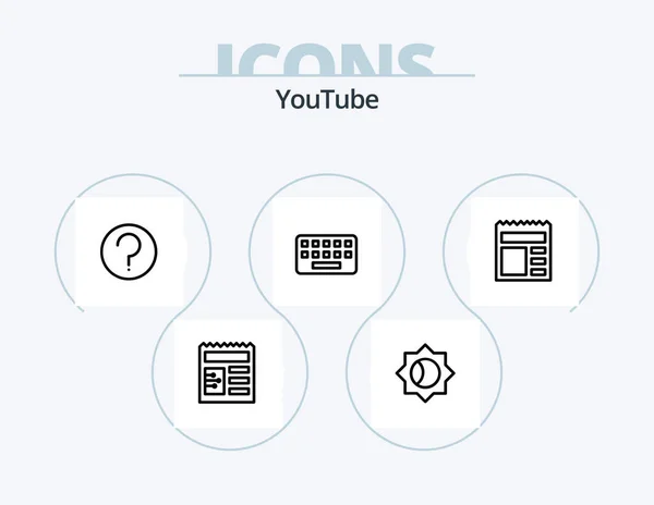 Youtube Line Icon Pack Icon Design Basic Signal Basic — Archivo Imágenes Vectoriales