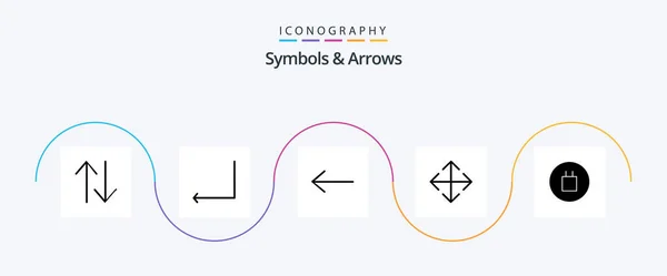 Symbols Arrows Glyph Icon Pack Including Arrow Beliefs — Vettoriale Stock