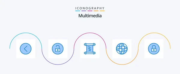 Multimedia Blue Icon Pack Including Media Multimedia Multimedia Media Internet — Wektor stockowy
