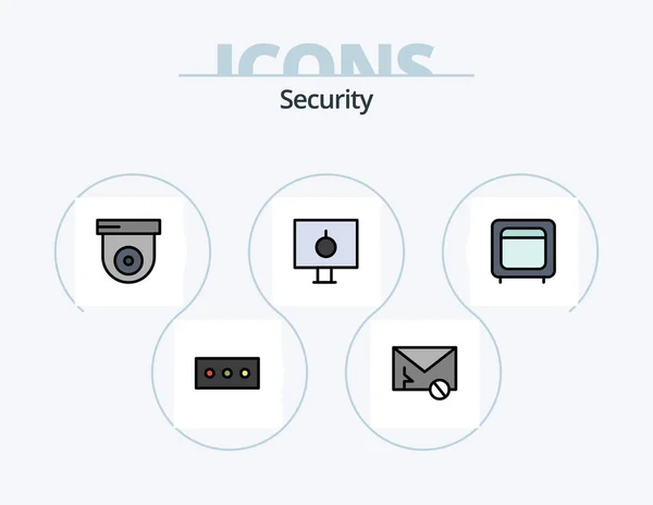 Security Line Filled Icon Pack Icon Design Spy Camera Aim — Vetor de Stock