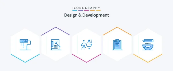 Design Development Blue Icon Pack Including Delivery Coding Development Programing — Stockový vektor