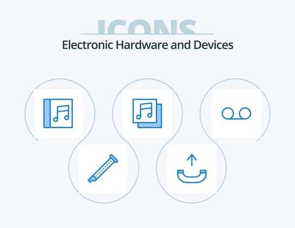Devices Blue Icon Pack Icon Design Message Album Mail Media — 图库矢量图片