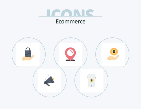 Ecommerce Flat Icon Pack Icon Design Shopping Shopping Ecommerce Ecommerce — Archivo Imágenes Vectoriales