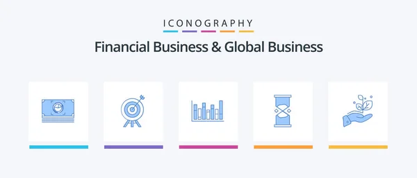 Financial Business Global Business Blue Icon Pack Including Sand Timer — Stockový vektor