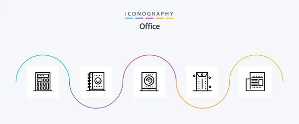 Office Line Icon Pack Including Business Read Newspaper — Stok Vektör
