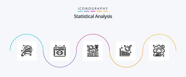 Statistical Analysis Line Icon Pack Including Statistical Business Analysis Analytics — Stok Vektör