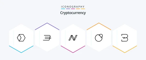 Cryptocurrency Line Icon Pack Including Crypto Currency Coin Crypto Currency — Stock Vector
