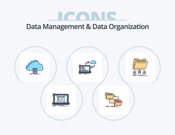 Data Management Data Organization Line Filled Icon Pack Icon Design — Stockový vektor
