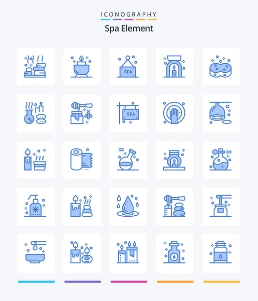 Creative Spa Element Blue Icon Pack Beauty Sponges Spa Hygienic — Image vectorielle