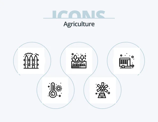 Agriculture Line Icon Pack Icon Design Car Agriculture Farming Food — Stockvektor