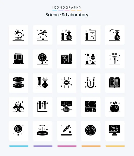 Creative Science Glyph Solid Black Icon Pack Chemical Swing Chemistry — Stockvektor