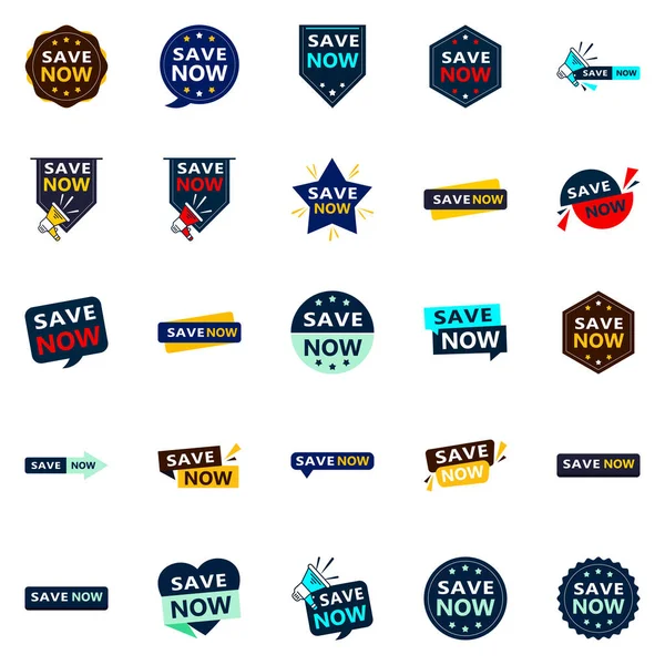 Professional Typographic Designs Polished Saving Campaign Now — Stok Vektör