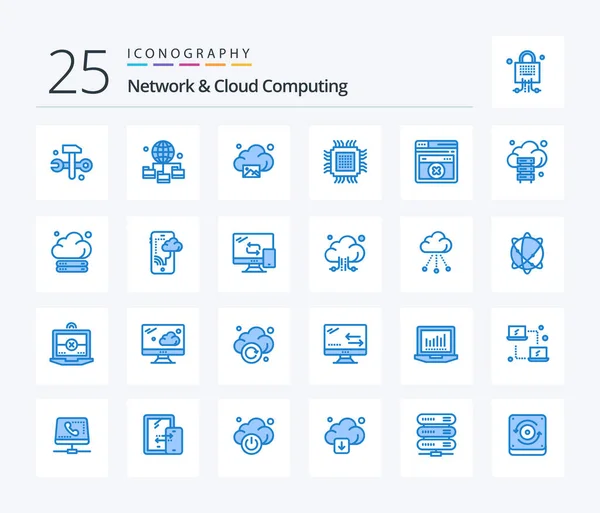 Network Computing Blue Color Icon Pack Including Web Page База — стоковый вектор