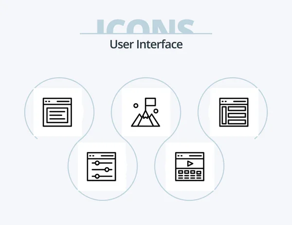 User Interface Line Icon Pack Icon Design Brightness User Settings — Wektor stockowy