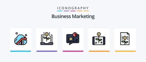 Business Marketing Line Filled Icon Pack Including Location Data Financial — Wektor stockowy
