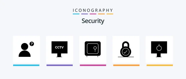 Security Glyph Icon Pack Including Password Lock Box Security Lock — Stockvektor