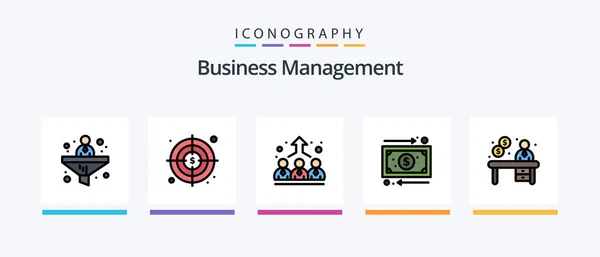 Business Management Line Filled Icon Pack Including Dollar Business Finance — Stok Vektör