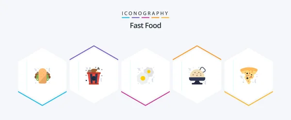 Fast Food Flat Icon Pack Including Fast Food — Διανυσματικό Αρχείο
