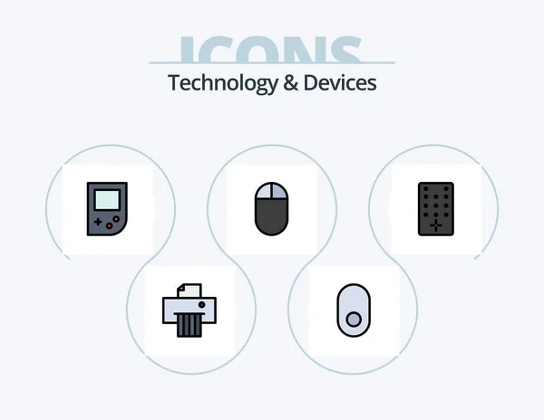 Devices Line Filled Icon Pack Icon Design Devices Mobile Device — Vetor de Stock