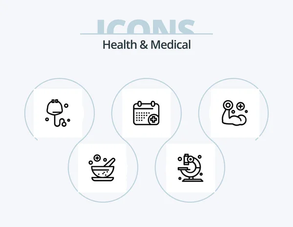 Health Medical Line Icon Pack Icon Design Room Food Building —  Vetores de Stock