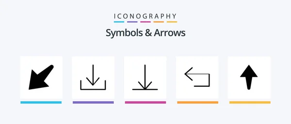 Symbols Arrows Glyph Icon Pack Including Back Creative Icons Design — Stockvector