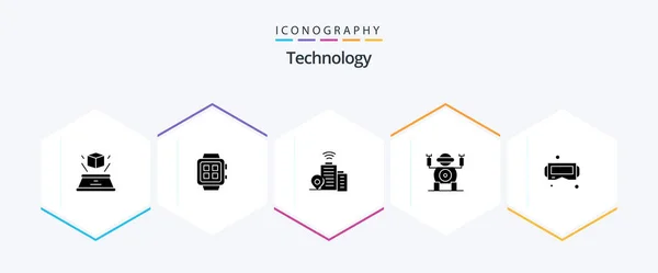 Technology Glyph Icon Pack Including Glasses Toy Technology Technology Location — Wektor stockowy
