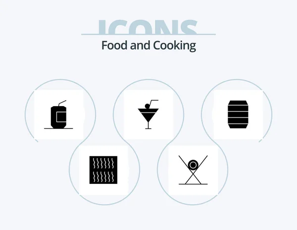 Food Glyph Icon Pack Icon Design Drink Restaurant Coca Food — Image vectorielle