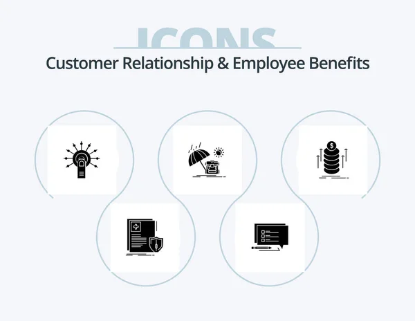 Customer Relationship Employee Benefits Glyph Icon Pack Icon Design Season — Image vectorielle